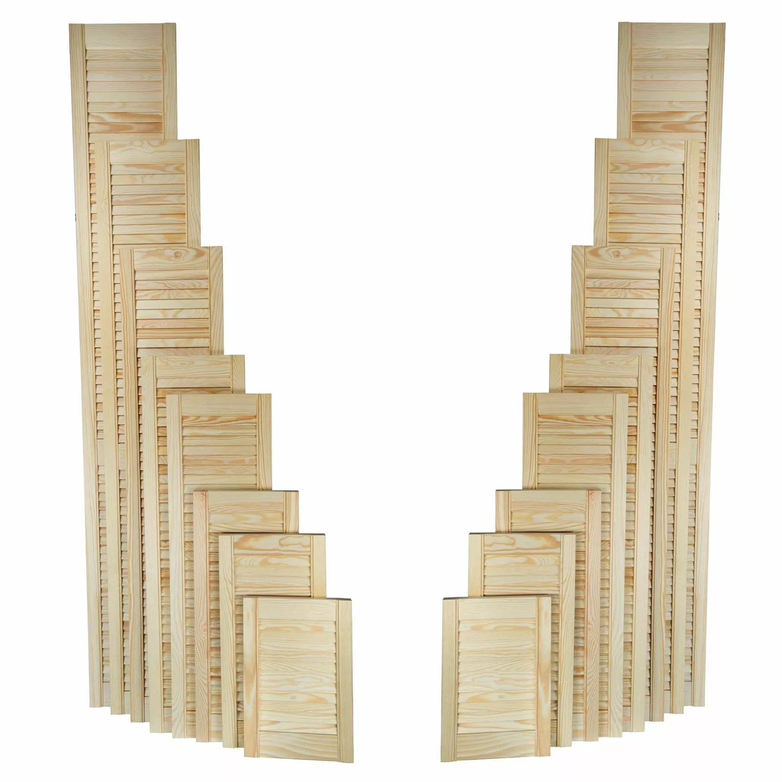 Natural Clear Pine Wood Door, Open Louvre Door, Cu